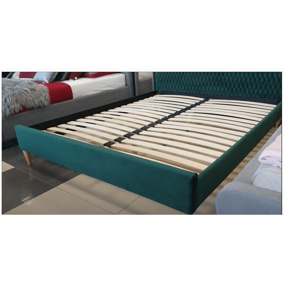 Кровать AZURRO Velvet Bluvel 78 зеленый/дуб 160/200, изображение 2