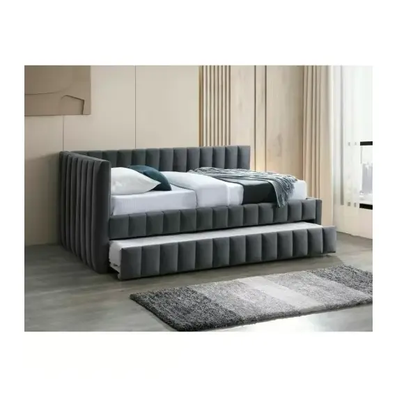 Кровать ALFIE Velvet Bluvel 14 темно-серый, 120/200