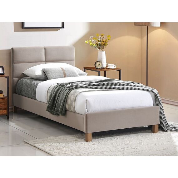 Кровать SIERRA Velvet Bluvel 28 бежевый/дуб, 90/200