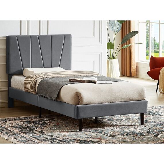 Кровать SAVANA Velvet tap. 192 серый, 90/200
