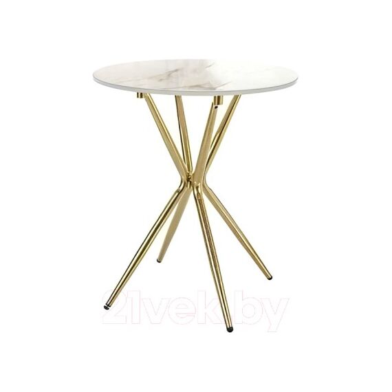 Стол журнальный AZALIA Ceramic белый/золотой, 50/60