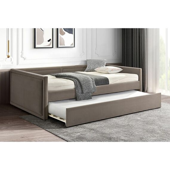 Кровать ELMO Velvet Bluvel 40 темно-бежевый/черный, 120/200