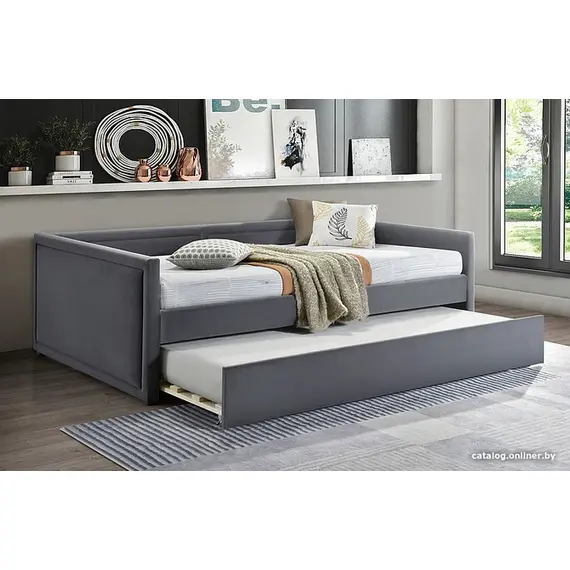 Кровать ELMO Velvet Bluvel 14 темно-серый/черный, 120/200