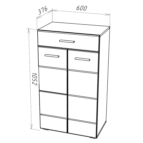 Комод Gloss КМВ-60 (белый/белый глянец) (73374543), изображение 3