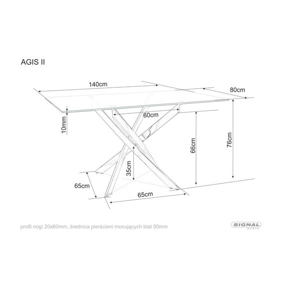 Стол обеденный AGIS II прозрачный/хром 140/80, изображение 6
