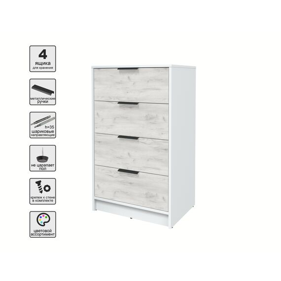 Комод КТ-К60 Концепт (белый/дуб белый), изображение 3