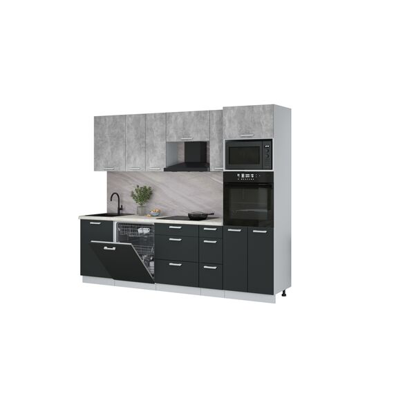 Кухня Мила ПМ 1 (бетон/антрацит), Размеры: Размер 2,6 м, изображение 4