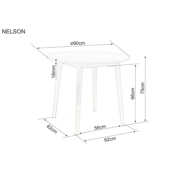 Стол обеденный SIGNAL NELSON дуб медовый 90/75, изображение 2