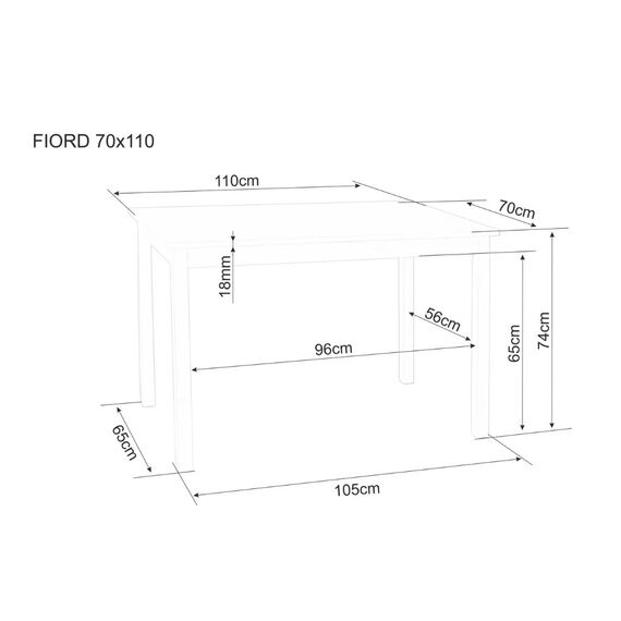 Стол обеденный SIGNAL FIORD белый/белый 80/60, изображение 2