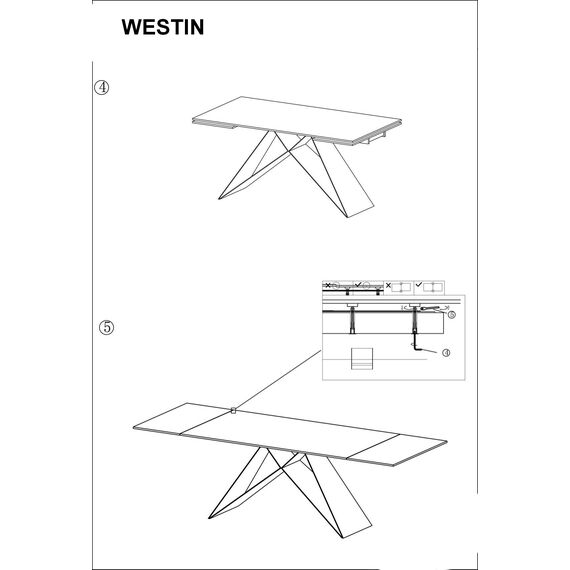 Стол обеденный SIGNAL WESTIN черный матовый 160-240/90, изображение 7
