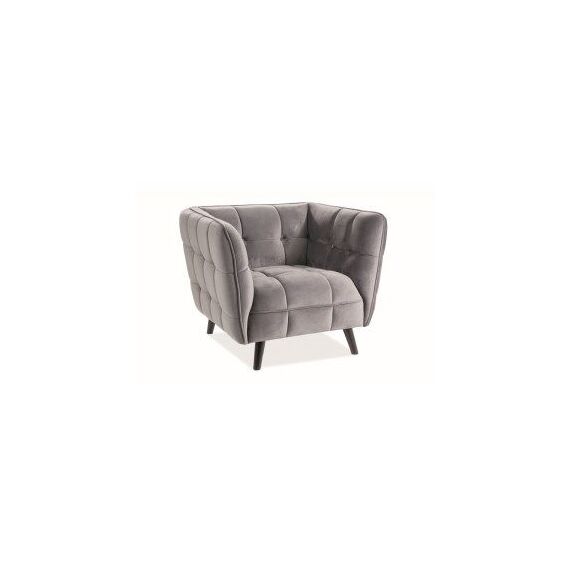 Кресло SIGNAL CASTELLO 1 Velvet Bluvel 14 серый/венге