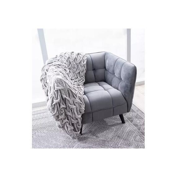 Кресло SIGNAL CASTELLO 1 Velvet Bluvel 14 серый/венге, изображение 3