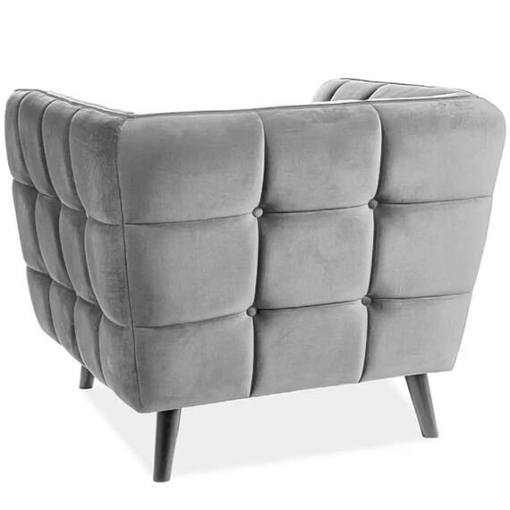 Кресло SIGNAL CASTELLO 1 Velvet Bluvel 14 серый/венге, изображение 4
