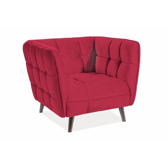 Кресло SIGNAL CASTELLO 1 Velvet Bluvel 59 бордовый/венге