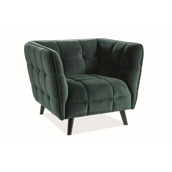 Кресло SIGNAL CASTELLO 1 Velvet Bluvel 78 зеленый/венге