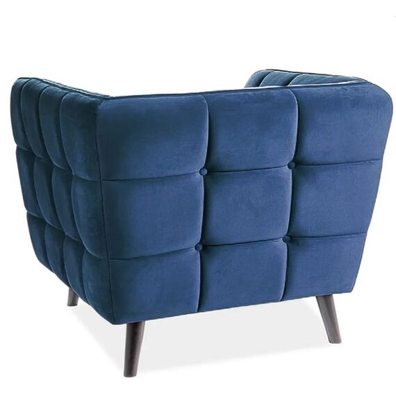 Кресло SIGNAL CASTELLO 1 Velvet Bluvel 86 темно-синий/венге, изображение 2