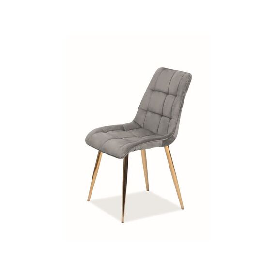 Стул SIGNAL CHIC Velvet Bluvel 14 серый/золотой