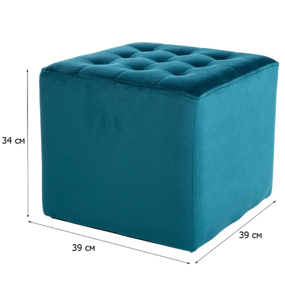 Пуф SIGNAL LORI Velvet Bluvel 85 бирюзовый, изображение 2