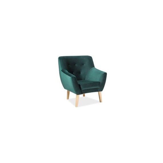Кресло SIGNAL NORDIC 1 Velvet Bluvel 78 зеленый/бук