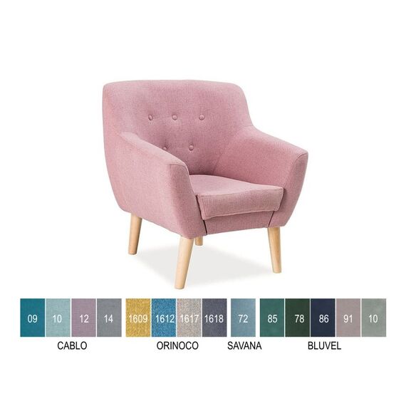 Кресло SIGNAL NORDIC 1 Velvet Bluvel 78 зеленый/бук, изображение 3