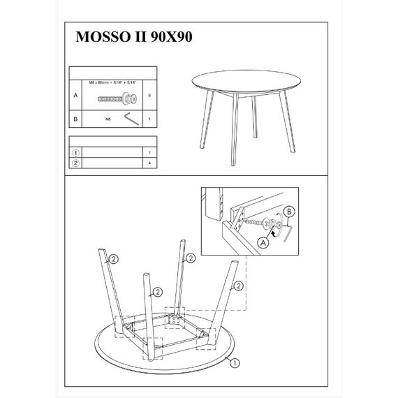 Стол обеденный SIGNAL MOSSO II дуб/дуб 90/75, изображение 4