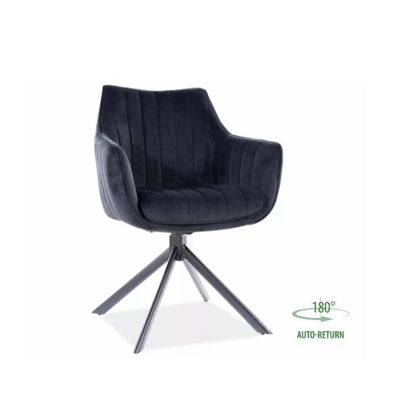 Стул SIGNAL AZALIA Velvet Bluvel 19 черный/черный