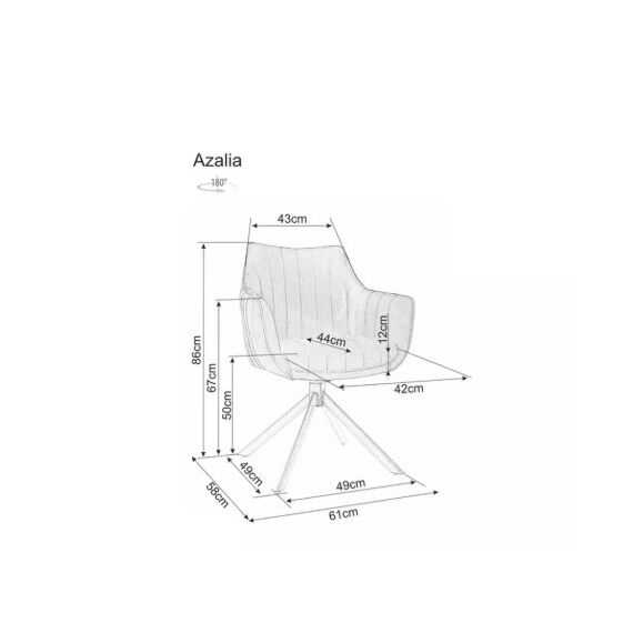 Стул SIGNAL AZALIA Velvet Bluvel 19 черный/черный, изображение 9