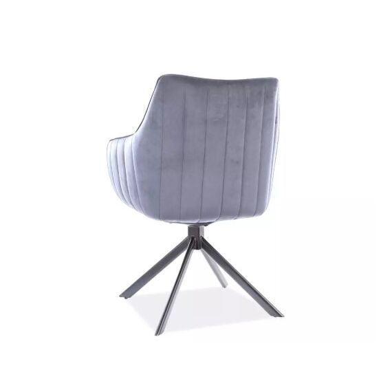 Стул SIGNAL AZALIA Velvet Bluvel 14 серый/черный, изображение 2