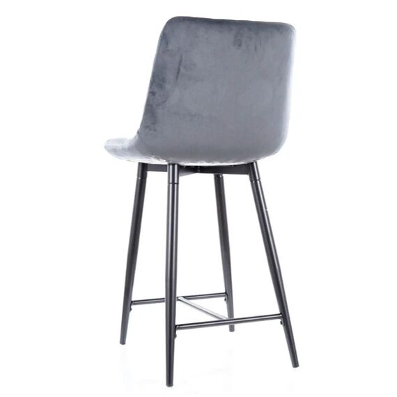 Стул барный SIGNAL CHIC H-2 Velvet Bluvel 14 серый/черный, изображение 6