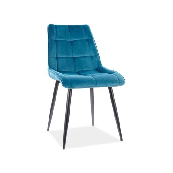Стул SIGNAL CHIC Velvet Bluvel 85 бирюзовый/черный