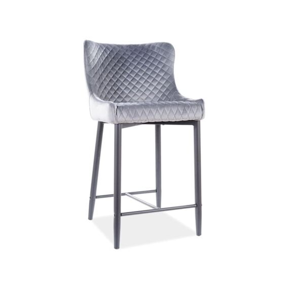 Стул барный SIGNAL COLIN B H-2 Velvet Bluvel 14 серый/черный
