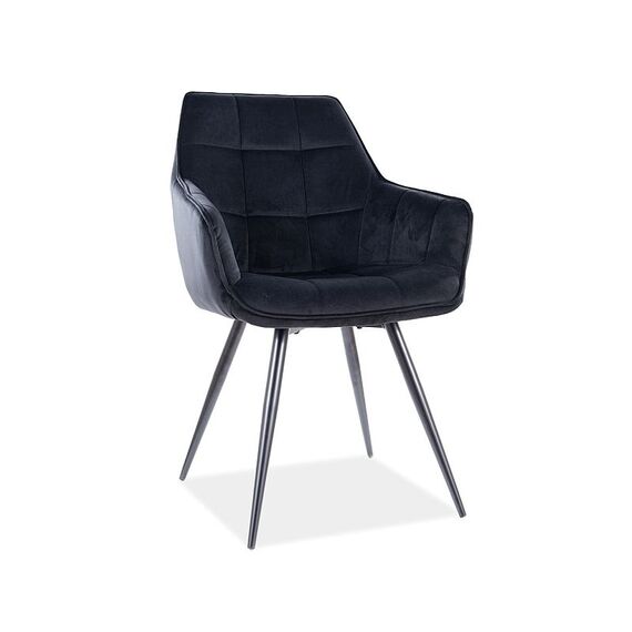 Стул SIGNAL LILIA Velvet Bluvel 19 черный/черный