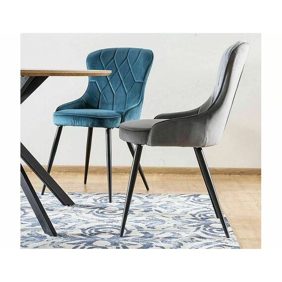Стул SIGNAL LOTUS Velvet Bluvel 14 серый/черный, изображение 2