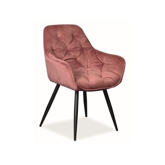 Стул SIGNAL CHERRY Velvet Bluvel 52 античный розовый/черный мат