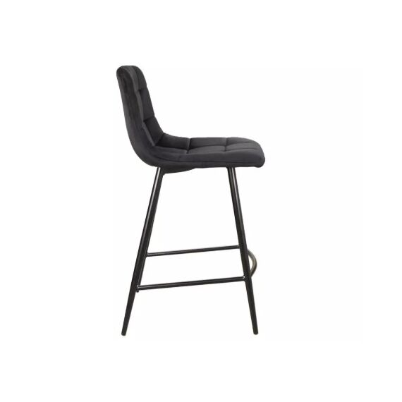Стул барный SIGNAL MILA H-2 Velvet Bluvel 19 черный/черный мат, изображение 3