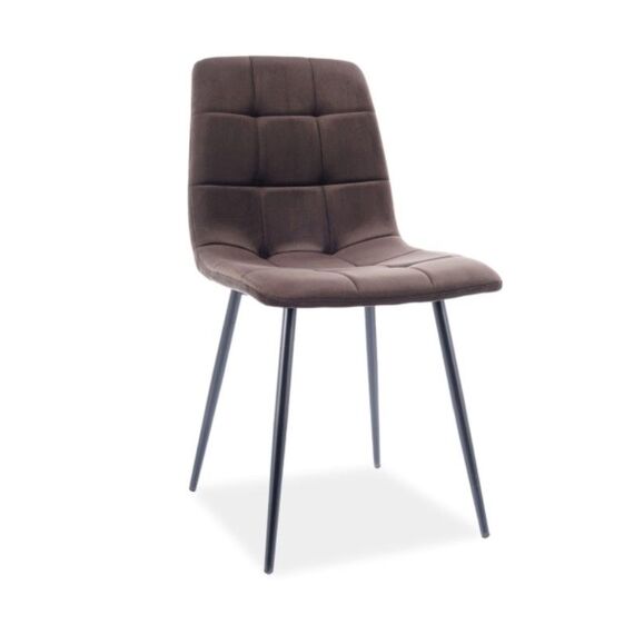 Стул SIGNAL MILA Velvet Bluvel 48 коричневый/черный мат