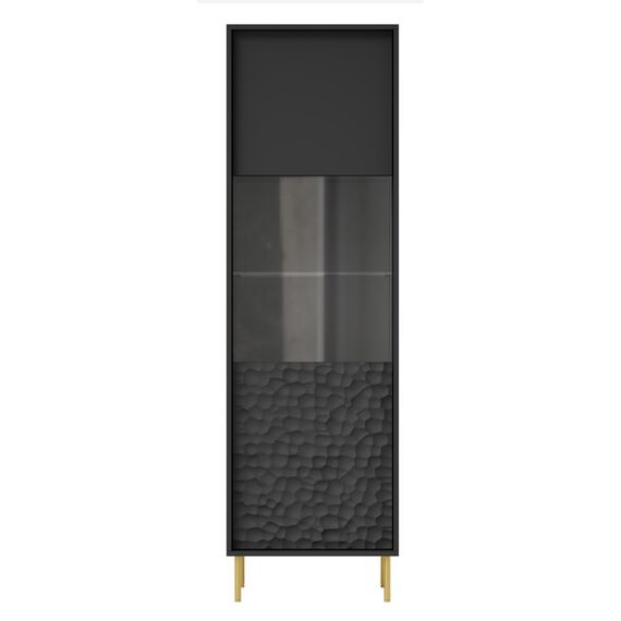 Шкаф-витрина HALMAR BULLET W-1 черный/золотой, изображение 6
