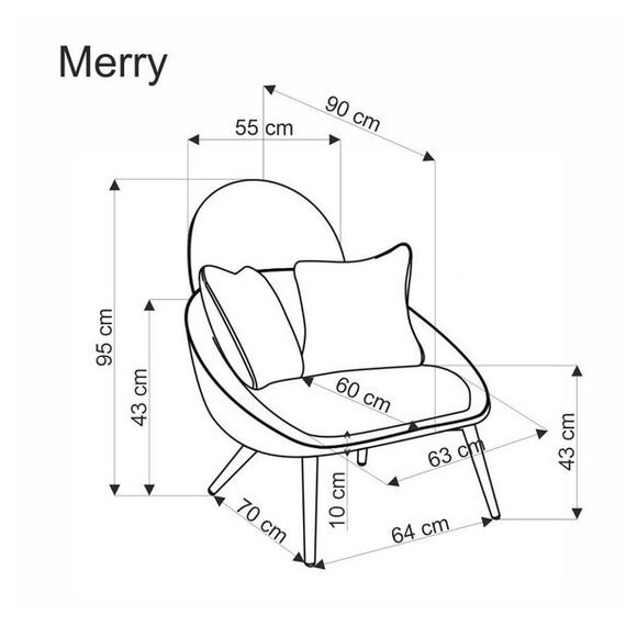 Кресло HALMAR MERRY серый, изображение 7