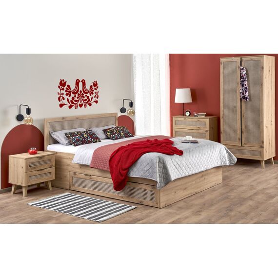 Кровать HALMAR BORNEO LOZ-160 дуб артизан/черный, 160/200