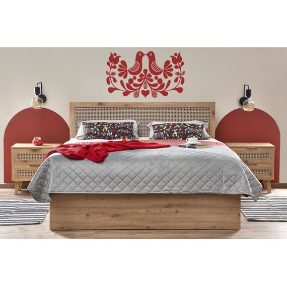 Кровать HALMAR BORNEO LOZ-160 дуб артизан/черный, 160/200, изображение 4