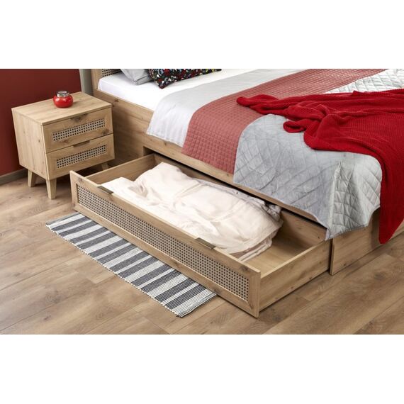 Кровать HALMAR BORNEO LOZ-160 дуб артизан/черный, 160/200, изображение 6