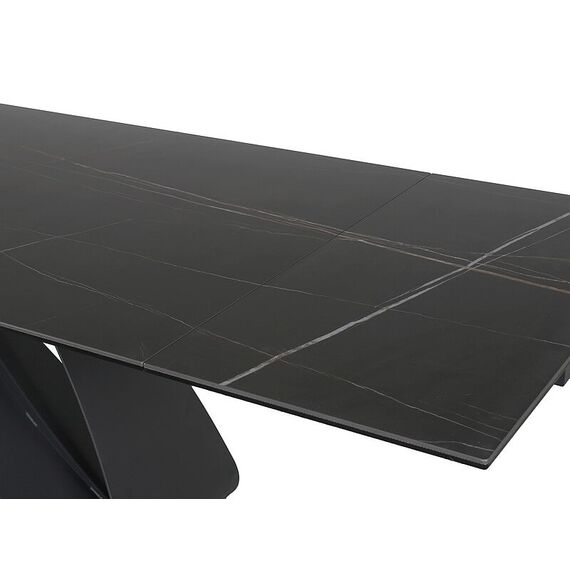 Стол обеденный SIGNAL DIUNA Ceramic Sahara Noir черный мрамор/черный мат 160-240/90, изображение 6