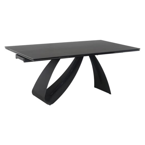 Стол обеденный SIGNAL DIUNA Ceramic Sahara Noir черный мрамор/черный мат 160-240/90, изображение 5