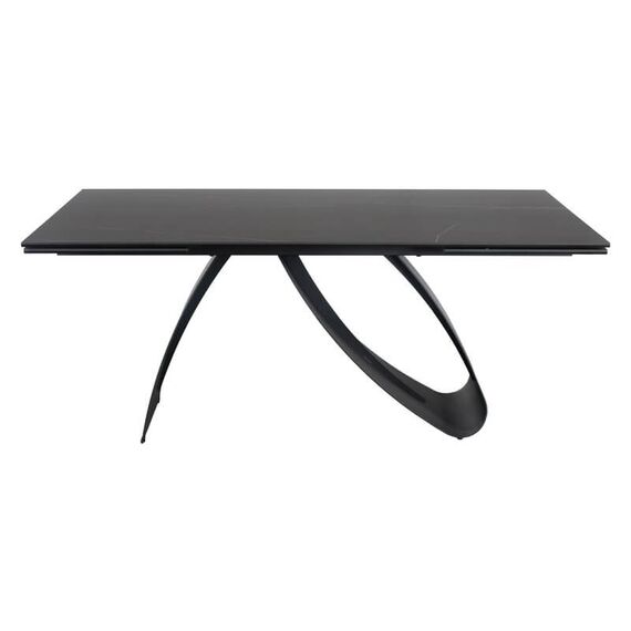Стол обеденный SIGNAL DIUNA Ceramic Sahara Noir черный мрамор/черный мат 160-240/90, изображение 4