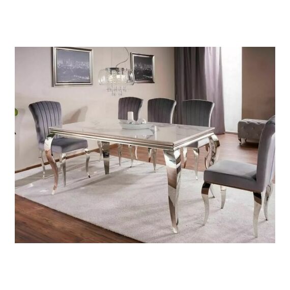 Стол обеденный SIGNAL PRINCE Ceramic Calacatta белый/хром 150/90, изображение 3