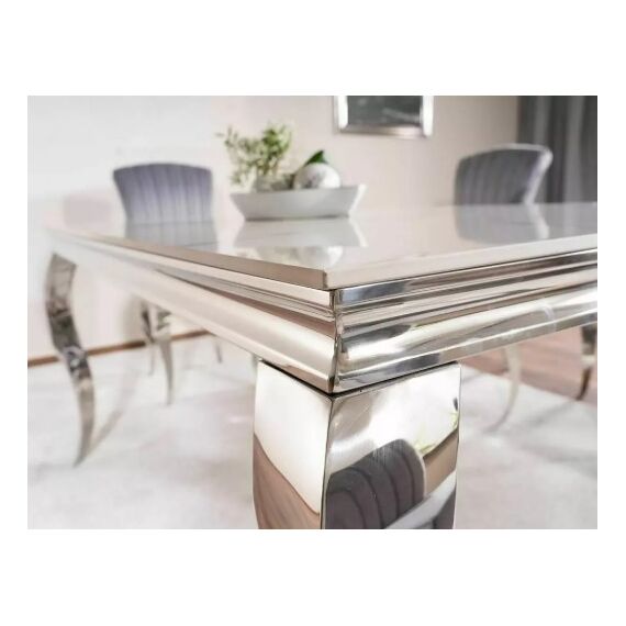 Стол обеденный SIGNAL PRINCE Ceramic Calacatta белый/хром 150/90, изображение 4