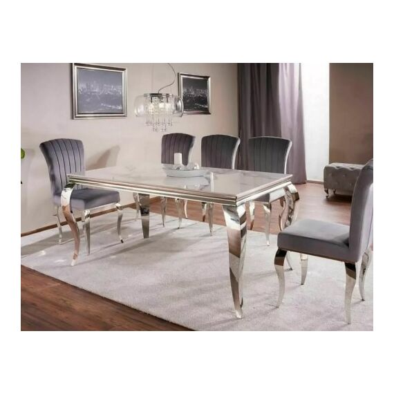 Стол обеденный SIGNAL PRINCE Ceramic Calacatta белый/хром 180/90, изображение 3