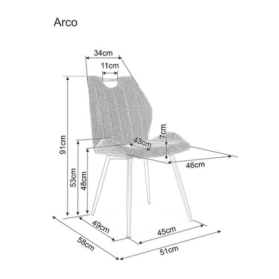 Стул SIGNAL ARCO Velvet Bluvel 4215 корица/черный, изображение 2