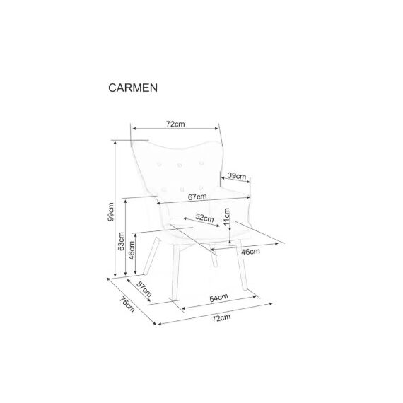 Кресло SIGNAL CARMEN Velvet Bluvel 77 оливковый/черный мат, изображение 5