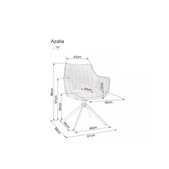 Стул SIGNAL AZALIA Velvet Bluvel 4215 корица/черный, изображение 6